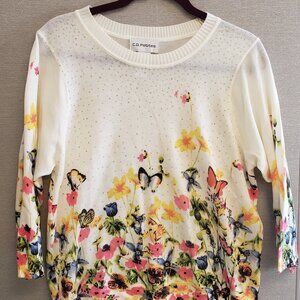 Womens Floral Butterfly Top